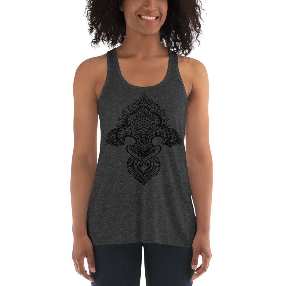 Fleur de lis print Women's Flowy Racerback Tank