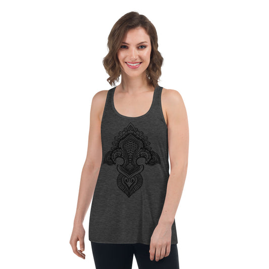 Fleur de lis print Women's Flowy Racerback Tank