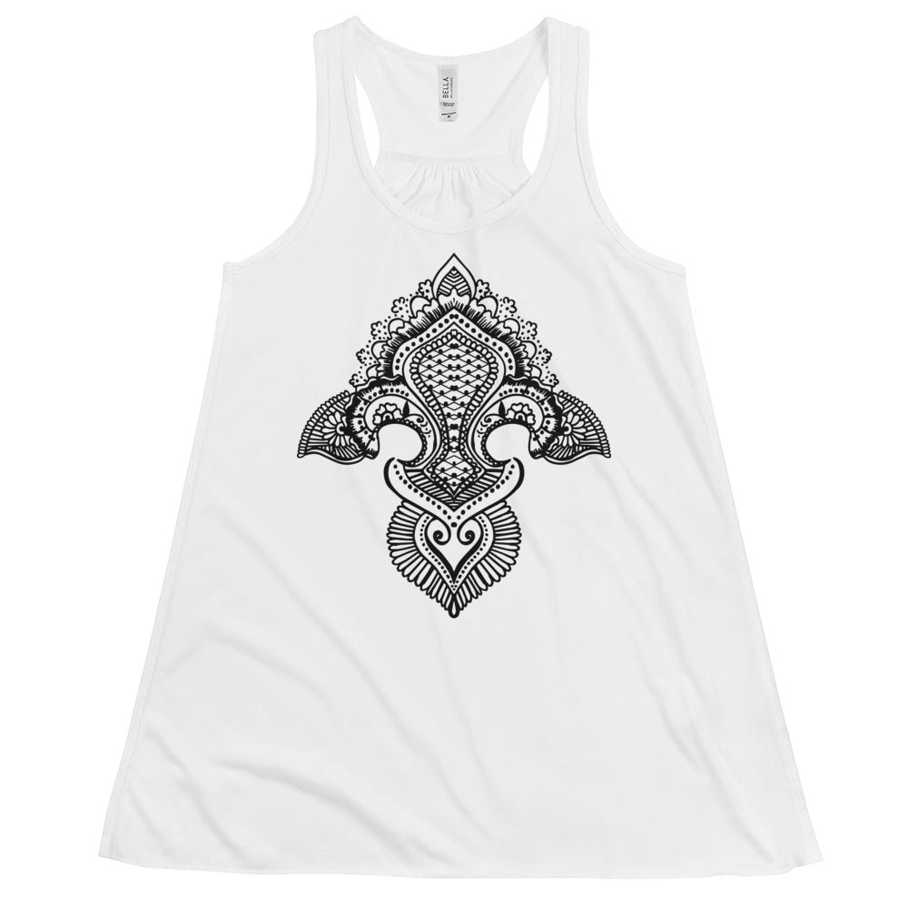 Fleur de lis print Women's Flowy Racerback Tank