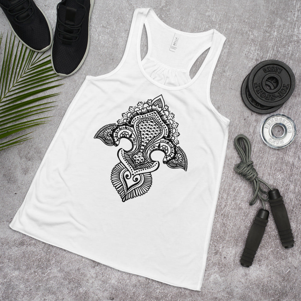 Fleur de lis print Women's Flowy Racerback Tank